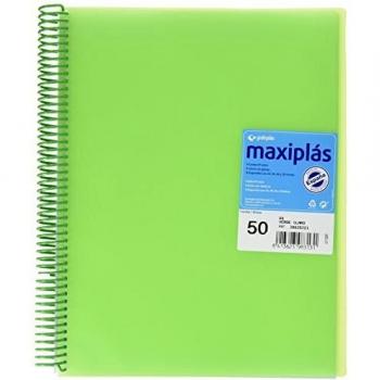 Grafoplás 39835020－Carpeta 50 fundas A4 de espiral con sobre. Color verde
