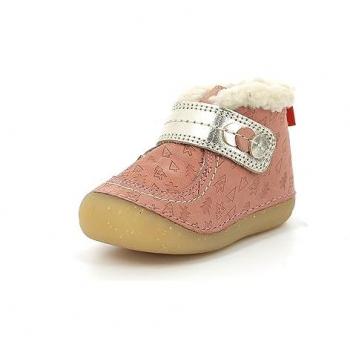 Kickers So Schuss Pink Fantasy - First Steps Booties for Baby Girls