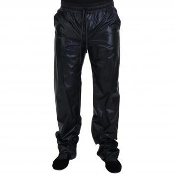 Dolce & Gabbana Black Shining Drawstring Trouser Nylon Pants - IT48 | M