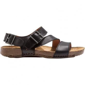 Sandalias unisex de piel con cierre de hebilla Art Sandalias 0999 GRASS WAXED BLACK / I BREATHE