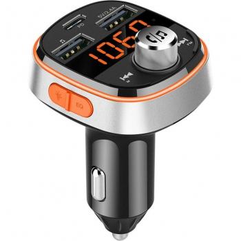 Transmisor FM Bluetooth para Coche con Reproductor Mp3, Cargador de Coche Manos Libres y Modo Eq, Puertos Usb Duales - Interfaz Bc51T