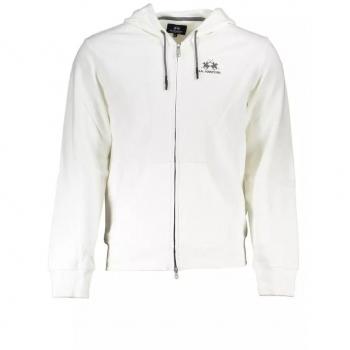 La Martina White Hooded Zip Sweatshirt - XXL