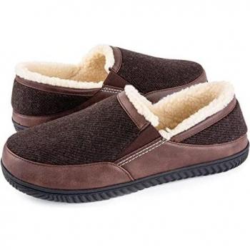 ULTRAIDEAS Men’s Memory Foam Slippers with Cozy Fleece Lining, Closed Back House Slippers with Anti-Skid Rubber Sole