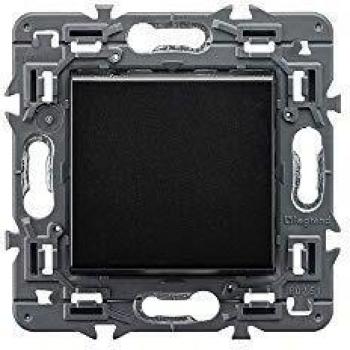 Conmutador unipolar 10 AX, 230V con bornes automáticos de color negro