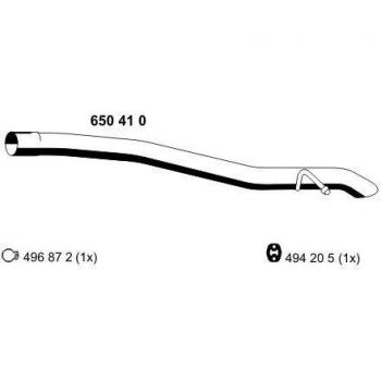 Tubo de Escape ERNST 650410 para VOLVO V50 y S40 II, Abgasrohr trasero