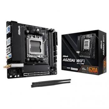 Placa Base ASRock A620AI WiFi AM5 Mini-ITX con 2 Slots DDR5, 2x M.2, LAN 2.5GbE y Wi-Fi 6E