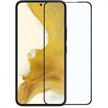 Protector de Pantalla Cristal Templado Premium 9D con Marco Negro para Samsung Galaxy S22, Dureza 9H, Antigolpes, Anticaídas y Antiarañazos
