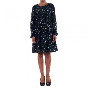 Vero Moda Vestido Mujer L Azul Marino 10198236 VMDIVIA Dot LS Short Dress FD Night Sky/Gold Dot
