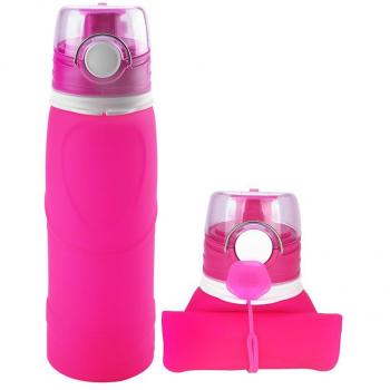 [Certificado por la FDA] ieGeek Botella de agua deportiva de silicona, libre de BPA plegable a prueba de fugas Bebida Carrier Temperatura alta resistencia para deportes al aire libre Viaje Senderismo al aire libre Correr Yoga Gimnasio Joggers barbacoa Pic
