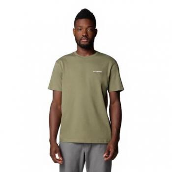 Camiseta gráfica de manga corta Columbia Barton Springs para hombre, color verde caqui (Stone Green/Black), talla XL