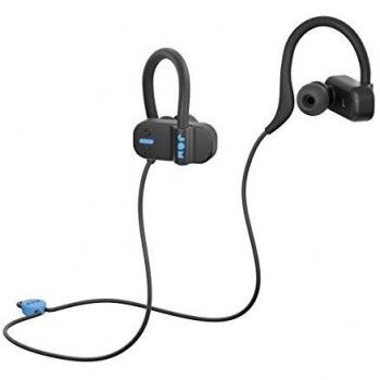 Jam Live Fast Auriculares Bluetooth, ip67 Resistente al Sudor, 3 Arcos de tamaños incluidos, 12 Horas de duración de la batería, Manos Libres, Negro.