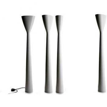 Lámpara de pie LED Carrara con dimmer, blanca