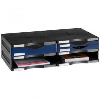 Soporte para Monitor Ergonómico Archivo 2000, Ecológico, Poliestireno, Azul y Negro, 36 x 60 x 16.5 cm