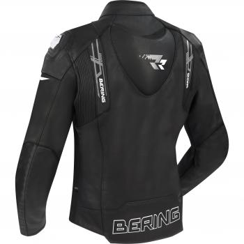 Chaqueta de Moto Bering Snap Negro-Blanco - Chaqueta de cuero/textil para motocicleta, color negro y blanco, talla M