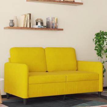 Sofá de 2 plazas terciopelo amarillo 120 cm Vidaxl