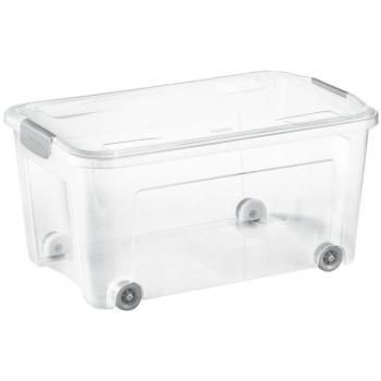 Caja Organizadora 43L con Tapa, Ruedas y Compartimentos Modulares