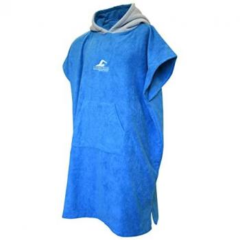 Swimtech Junior Microfiber Bathrobe and Poncho Combo - Blue/Grey Unisex