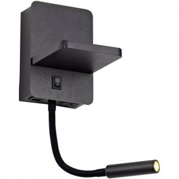Aplique LED Rob2 5W+3W 532Lm 3000K con USB y Cargador Inalámbrico - Cristal Record