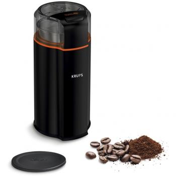 Krups Molinillo Eléctrico Silent Vortex GX332810 - 175 W, 3 en 1, Super Silencioso, Capacidad para 12 Tazas, Apto para Lavavajillas, Negro