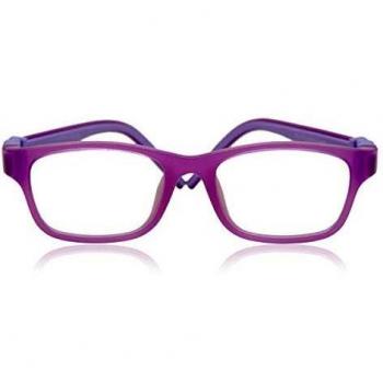Cuadrado Montura Completa de Plástico Morada con Lentes Recetadas para Niños - Gafas Anti-Azules - SmartBuy para Niños