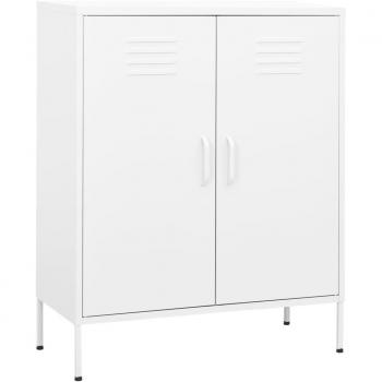 vidaXL Steel Storage Cabinet White 80x35x101.5 cm