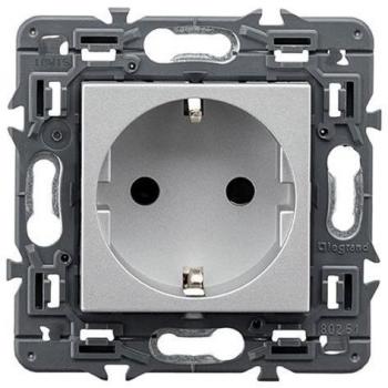 Base de enchufe 2P+T aluminio Legrand Valena Next 741320