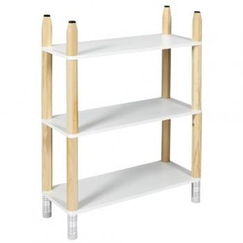 Estantería Infantil de Madera Blanca 3 Niveles 60x77x24cm