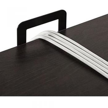 ZINUS Tresa 140 נ60 cm, escritorio negro de metal con almacenamiento y soporte para monitor | Escritorio con acabado espresso | Mesa para ordenador | Montaje sencillo