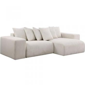 Sofá Esquinero de Pana Rivoli Reversible - 312 x 176 x 49 cm - Beige