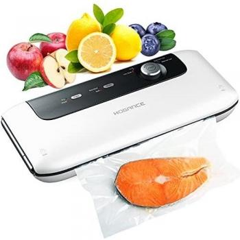 Hogance Envasadora al Vacío Profesional -85 kPa, Selladora al Vacío Automática con Cúter Incorporado, Máquina Selladora de Bolsas de Aperitivos, Conservación Alimentaria al Vacío para uso Doméstico