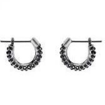 Swarovski Pendientes Stone de Mujer, Negro, Baño de rodio
