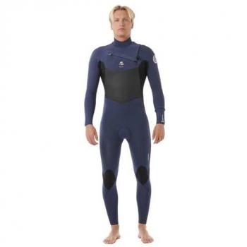Rip Curl Traje de Neopreno Dawn Patrol 3/2 mm GBS con Cremallera en el Pecho y Mangas Largas - Color Dark Navy, Talla MS