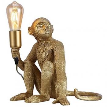 Lámpara de Mesa LED Mono de Resina Rila Dorada Creativa con Portalámparas E27