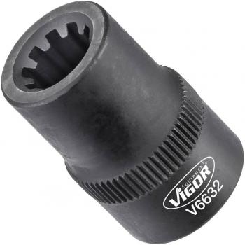 Llave de vaso VIGOR V6632 cuadrado hueco 3/8 pulgadas (10 mm) perfil ranurado 9 mm