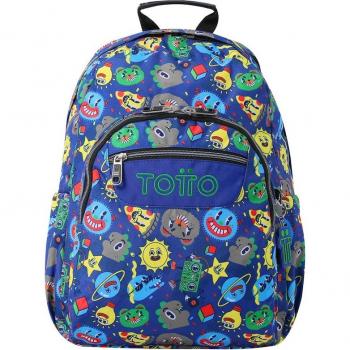 Mochila Totto Acuareles Escolar Adaptable a Carro Color Azul - Tello