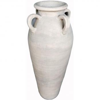 Jarrón de suelo terracota gris con asas 30 x 80 x 30 cm