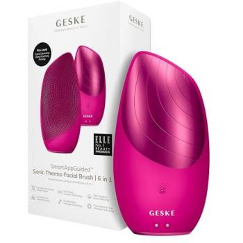 Geske SmartAppGuided™ Sonic Thermo Facial Brush 6 in 1 - Magenta