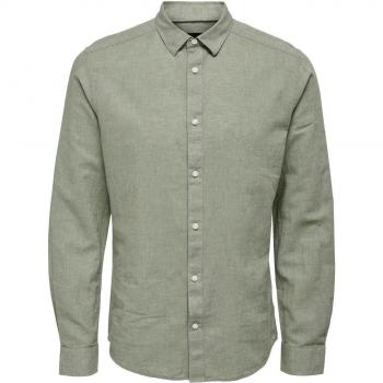 Only & Sons Caiden Long-Sleeved Solid Linen Shirt