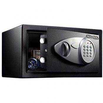 Master Lock X041ML Caja Fuerte de Seguridad [Combinación Digital] [Small 11L] -X075ML-Para Montaje en Pared o Suelo, Negro, Gris