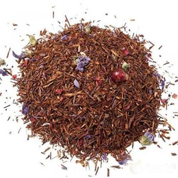 Aromas de Té - Té Infusión Rooibos Alhambra a Granel Afrutado Relajante y Digestivo con Brotes de Malva, Frambuesas, Pasas Liofilizadas y Granos de Granada, 100 gr