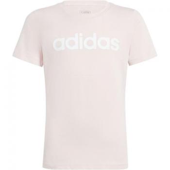 Camiseta Adidas Essentials Linear Logo Cotton Slim Fit Niña Rosa