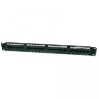 Digitus DN-91624U Patch Panel 24 Puertos UTP Categoría 6 Clase E 1U Negro LSA sin Apantallar
