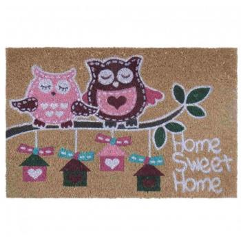 Felpudo pink owl fibra de coco 60 x 40 cm felpudo coco. 15 mm. espesor. impresión acrílica.