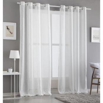 Cortina Visillo Extrasuave con Ojales 150x260 cm - Poliéster - Naturals - Fabricado en España