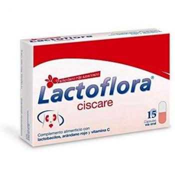 LACTOFLORA Probiótico Ciscare Con Arándano Rojo Americano - 15 Cápsulas