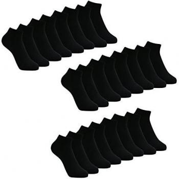 Caudblor 6/12 Pares No Show calcetines de corte bajo para hombres y mujeres, Negro/Hombre