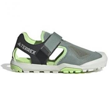 Sandalias de montaña Adidas Terrex Captain Toey 2.0 infantiles verdes y plateadas