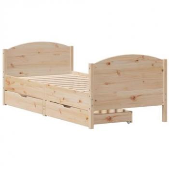 Cama solar sin colchón 100x200 cm en madera maciza de pino
