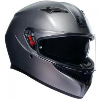 AGV K3 ECE 22-06 Mono, Casco Moto Integral ECE 22-06 con Pantalla Parasol, Rodio Gris Mate, M