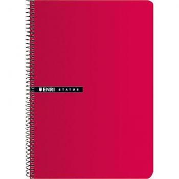 Cuaderno Enri Espiral 100 Hojas 4x4 Tapa Dura Color Rojo